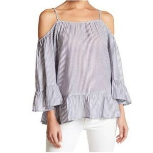 NWOT BeachLunchLounge Lexi Peplum Cold Shoulder Top